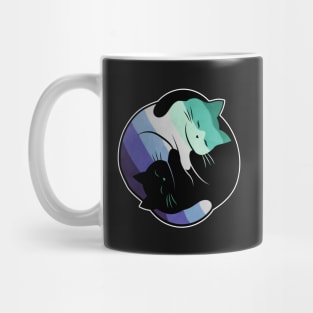 Gay Man Pride Yin Yang Cat Mug